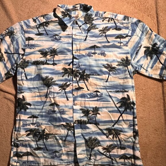 Campia Moda Men Large Cotton Button Down Hawaiian Tropical Beach Shirt (L) - Picture 1 of 8